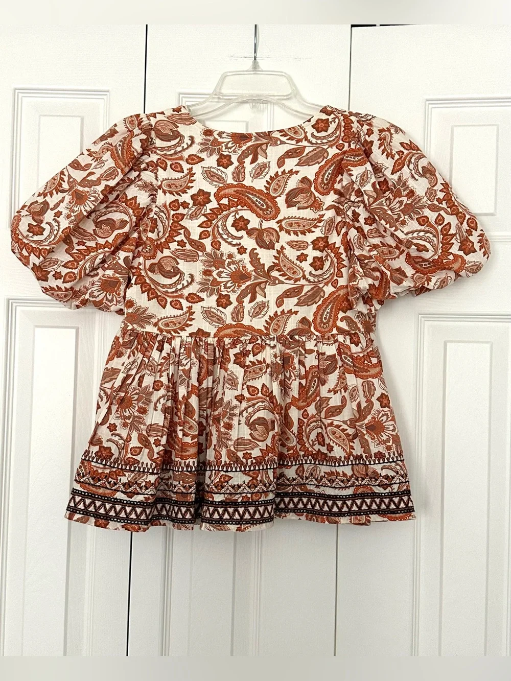 By Anthropologie Puff-Sleeve Babydoll Blouse